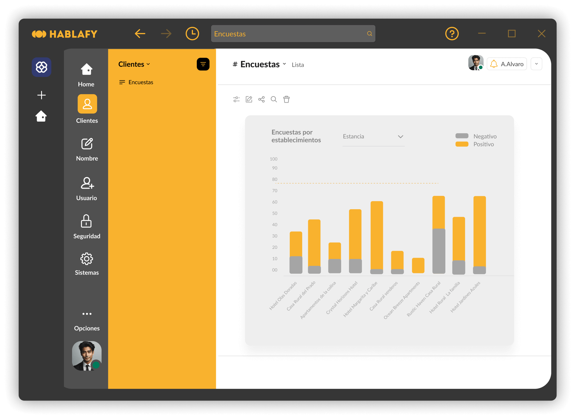 analisis de clientes con gráficos detallados hablafy